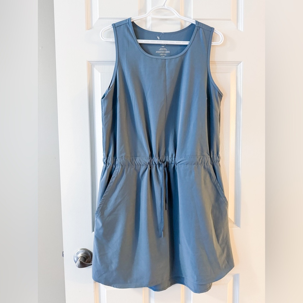 Tilley Blue Sleeveless Mini Dress Women’s M Activewear Coverup with Pockets